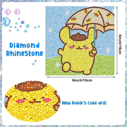 YSUNETER Diamond Painting Kits for Kids Beginner - 4 Pack DIY 5D Full Drill Diamond Art Kits for Children, Cute Animals Round Crystal Rhinestone Gem Art Crafts Home Wall Art Decor 5.9 x 5.9 Inches