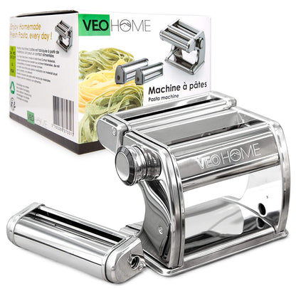 Manual Pasta Maker with Dryer - Multi-Pasta Stainless Steel Italian Flat Dough Machine with Adjustable Setting, Sharp Cutter, and Hand Crank - Fresh Homemade Noodles, Spaghetti, Lasagne | By VeoHome…
