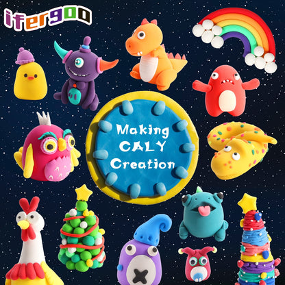 ifergoo Air Dry Clay for Kids - 102 Colors Modeling Magic Foam Clay Kit, Safe & Non-Toxic, Kids DIY Model Art & Crafts Toys with Sculpting Tools, Birthday Gifts for Boys & Girls 3-12 Years Old