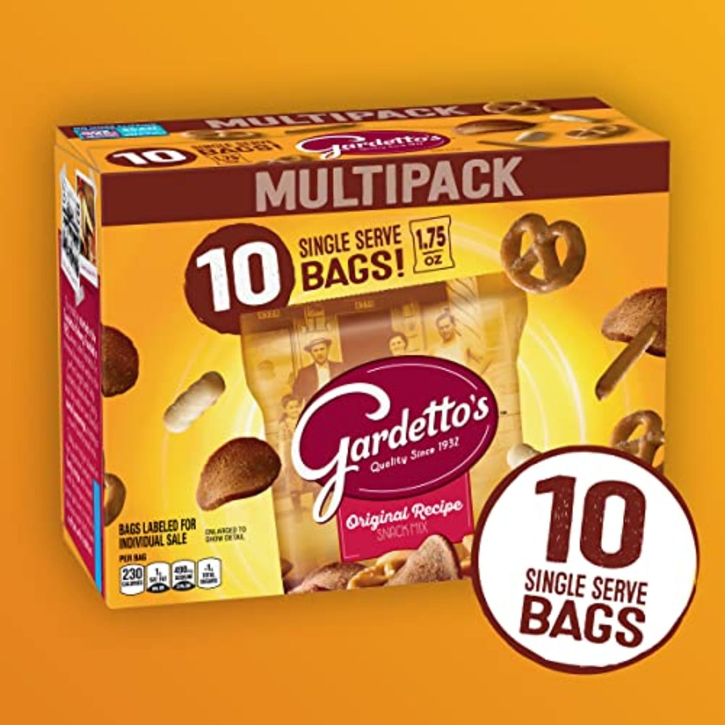 Gardetto's Original Recipe Snack Mix, Single Serve Bags Multipack, 10 Ct, 17.5 oz