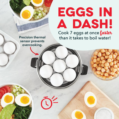 DASH Rapid Egg Cooker: 6 Egg Capacity Electric Egg Cooker for Hard Boiled Eggs, Poached Eggs, Scrambled Eggs, or Omelets with Auto Shut Off Feature - Aqua, 5.5 Inch (DEC005AQ)