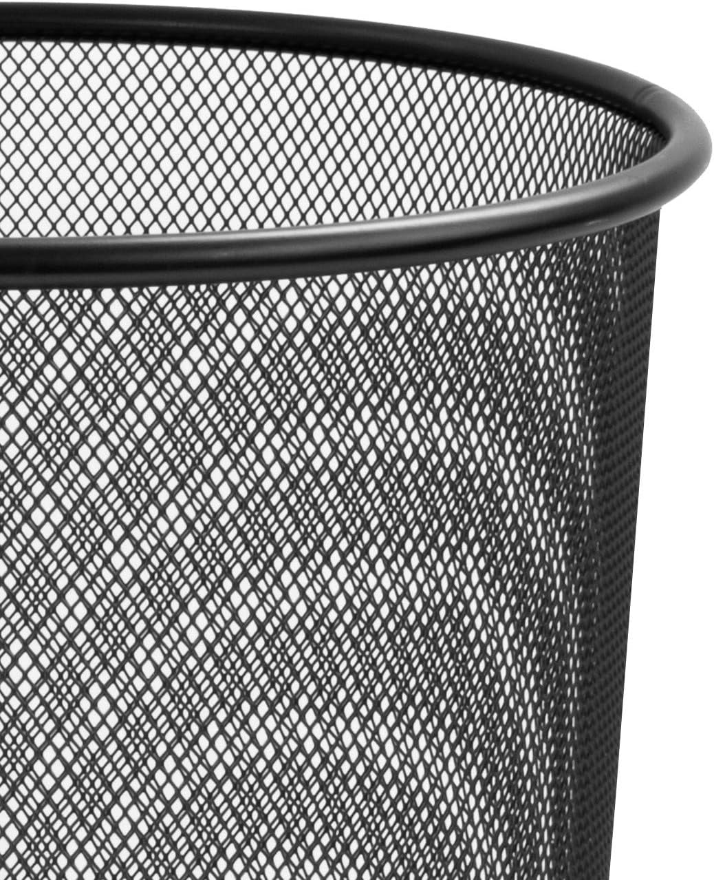 Mesh Waste Bin - Lightweight Sturdy Scratch-Resistant, Dia250xH275mm, Black Ref WB35 B