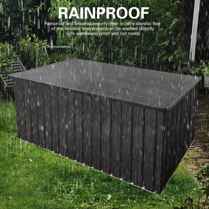 215 Gallon Outdoor Storage Box, Metal Deck Box with Waterproof UV-Resistant and Hydraulic Rod Design for Poolside, Patio, Backyard (Medium)