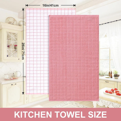 16"x 28", 390 6 Pack Homaxy Premium Cotton Kitchen Towels Large Natural Ring Spun GSM Dish Towels, Super Absorbent