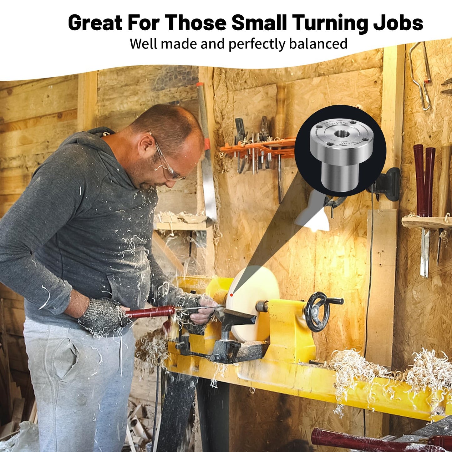2" Steel Wood Lathe Faceplate,Faceplate for Wood Lathe,Lathe Face Plate Fit for 1" x 8TPI Spindle with Screwchuck