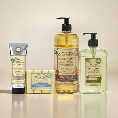 A LA MAISON Rosemary Mint French Liquid Hand Soap - Natural Hand Wash Made with Essential Oils - Biodegradable, Plant-Based, Vegan, Cruelty-Free, Alcohol & Paraben Free (16.9 oz, 3 Pack)