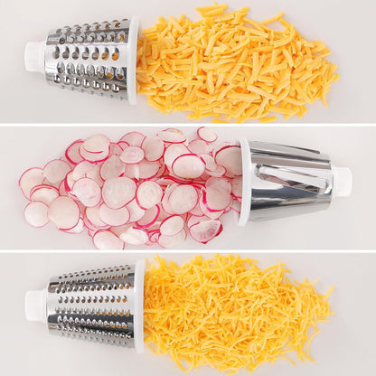 GORCI 3 Cheese Grater Cheese Shredder with Interchangeable Blades, Rotary Cheese Grater Manual Vegetable Slicer
