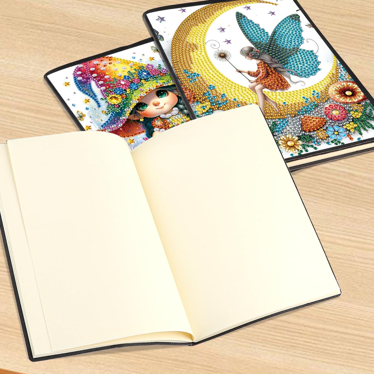 DCIDBEI 5D Diamond Art Painting Notebooks Kits Angel DIY Special Shaped Journal Sketchbook Fairy Cross Stitch Diamond Art Dairy Book Elf Paint by Numbers kit for Adults Festival Birthday