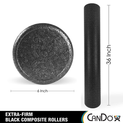 CanDo Black Composite High-Density Roller, Half-Round, 6"" X 36
