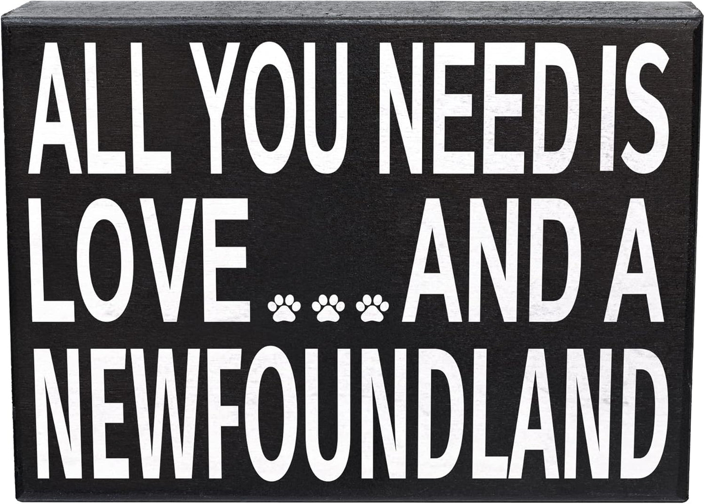 JennyGems Newfoundland Gifts, "All You Need Is Love and a Newfoundland" Wooden Sign, Made in USA