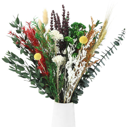 Natural 12 Kinds Dried Flowers Set, 16" Floral Arrangements with Eucalyptus, Bunny Tails, Wheat, Lavender, Rustic Boho Wedding, Home Centerpiece Decorations, Handmade for DIY Crafts, Fall Table Décor