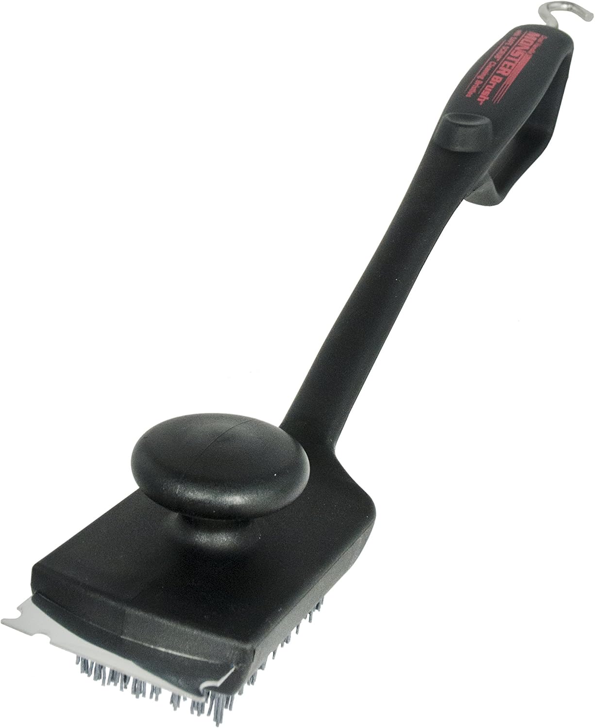 CC4126 Charcoal Companion Dual Handle Monster Barbecue Grill Brush & Grill Scraper with Safe-Scrub Nylon Bristles