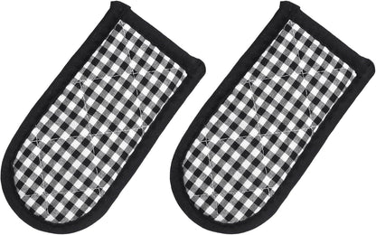 uxcell 2Pcs Pot Handle Covers, Heat Resistant Sleeve for Iron Skillet, Kitchen Baking Cooking Supplies, Black White