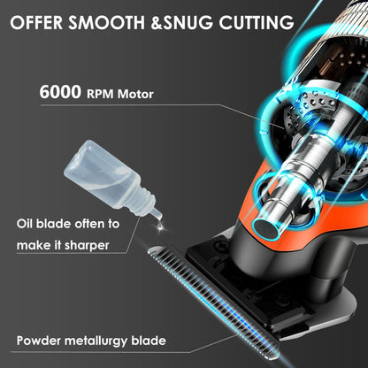 KEMEI 2293 Professional Hair/Beard Trimmer for Men Zero Gapped Hair Clippers for Barber with T Blade, Cordless Rechargeable