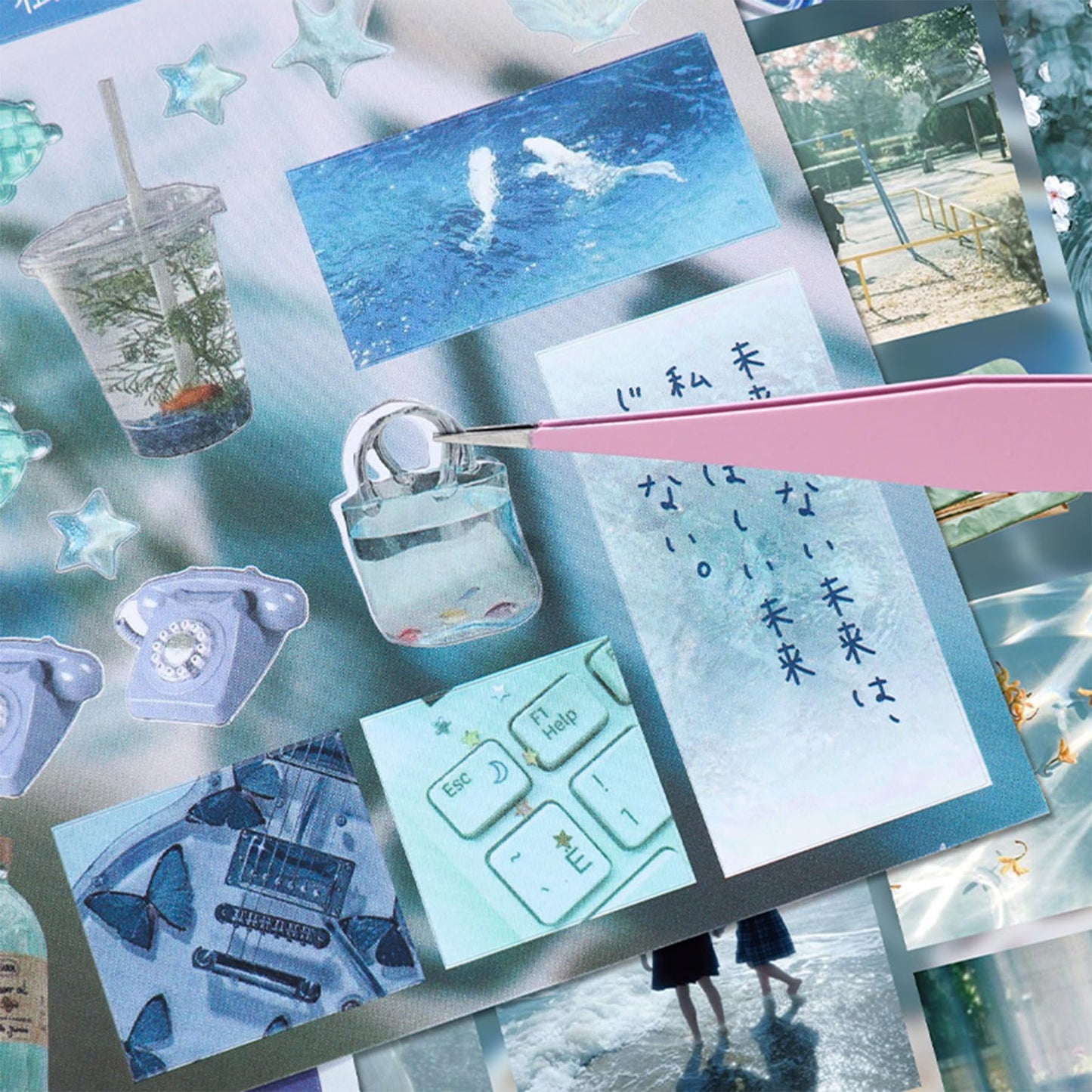 Dreamcore Japanese Aesthetic Sticker Book, 700+ Die-Cut Glossy and Matte Stickers, 30 Sheets, 2 Styles for Journaling, Scrapbooking, Planners-Prayer Board Supplies-Vision Board Supplies