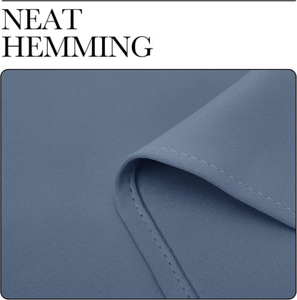 NICETOWN Kitchen Curtains - Thermal Insulated Grommet Panels for Small Windows | Stone Blue, 34" W x 45" L (2PCs)