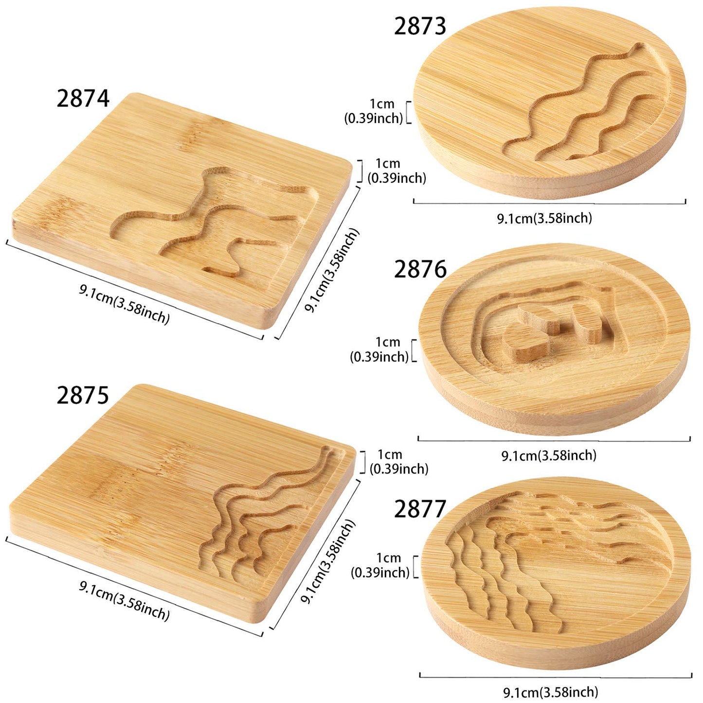 FUNSHOWCASE Wood Coaster Set Epoxy Resin Casting Craft Kit River Edge 5-Count