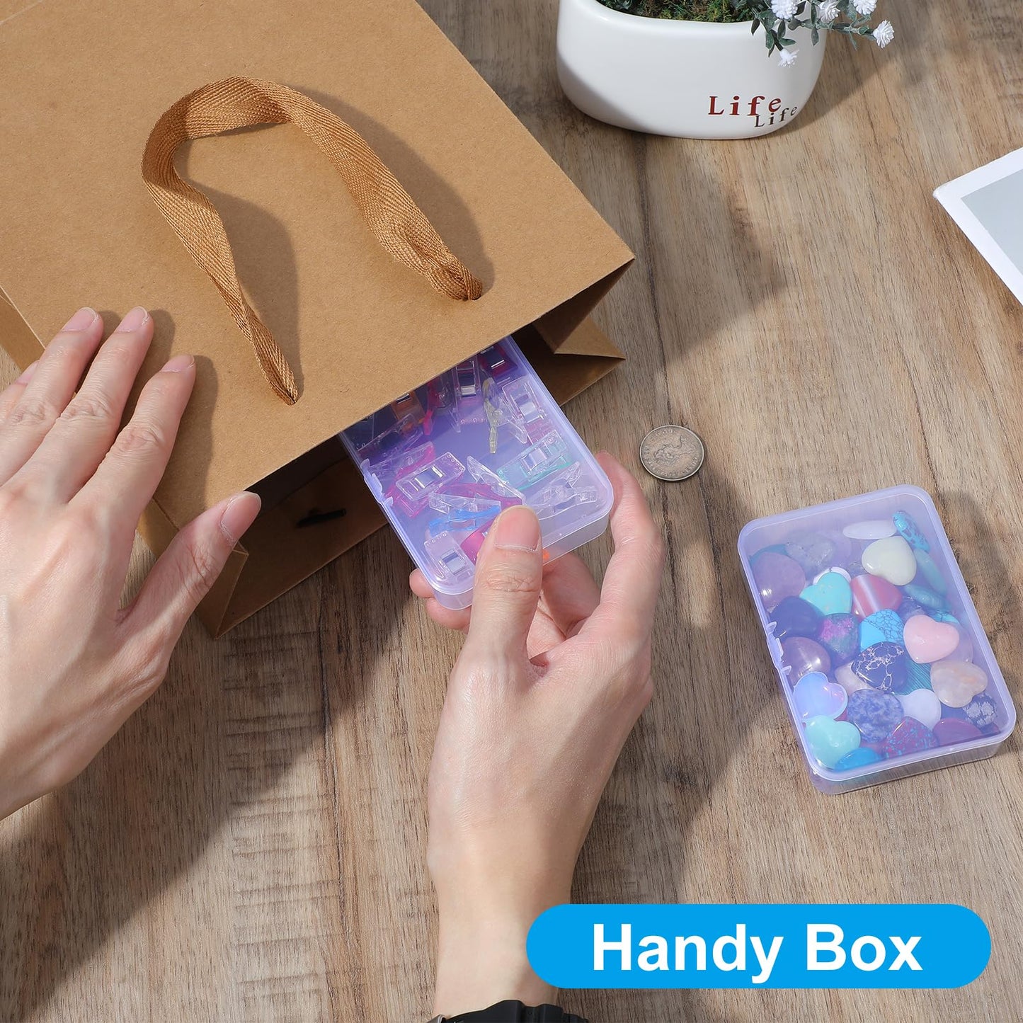 30 Pcs Clear Plastic Containers for Beads, 4.1" L x 3" W x 1" H Bead Containers for Organizing, Hinged Lid Bead Box Organizer Set for Jewelry Crafts & Supplies, Beads Organizers and Storage