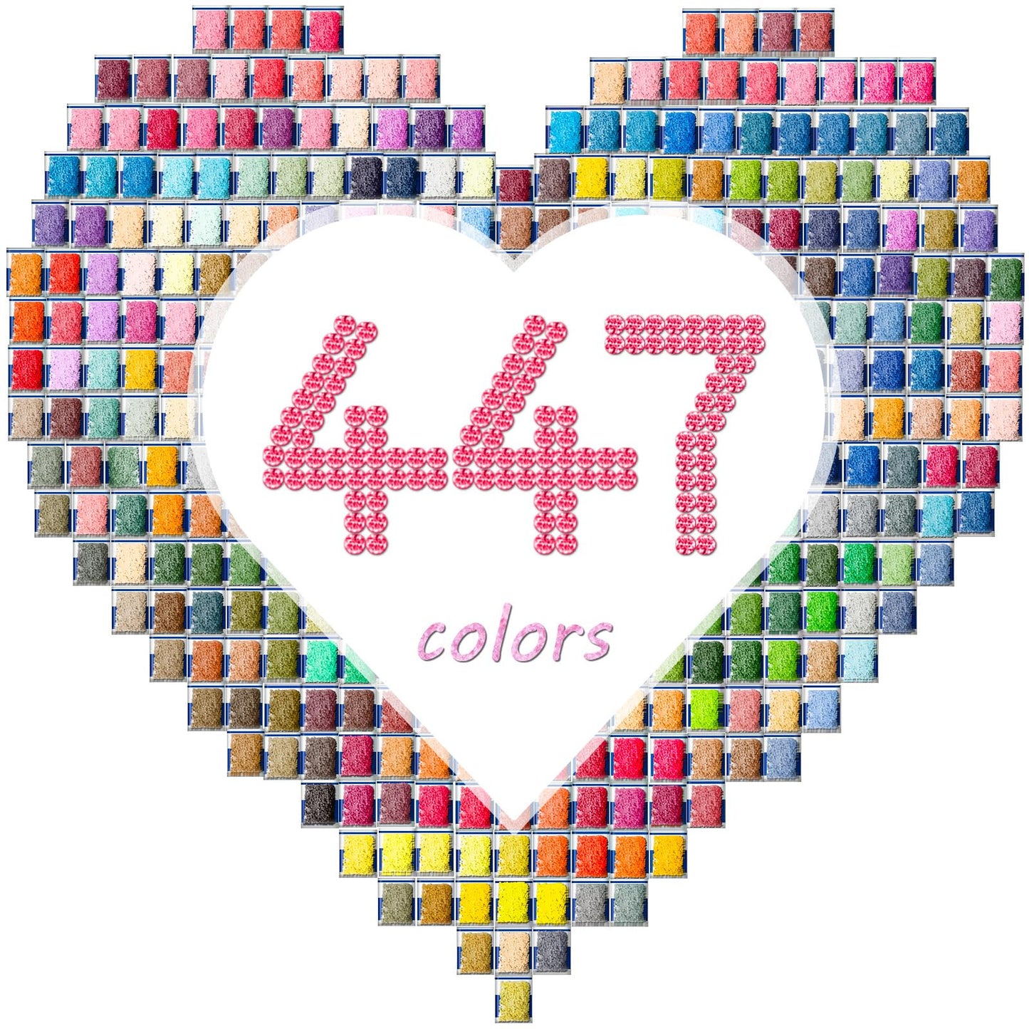 CAIOVSE 5D Diamond Painting Beads,223500 Pieces 447 Colors Round Drills Diamond Art Accessories Rhinestones for Gem Art Nails Crafts (500pcs per Bag)