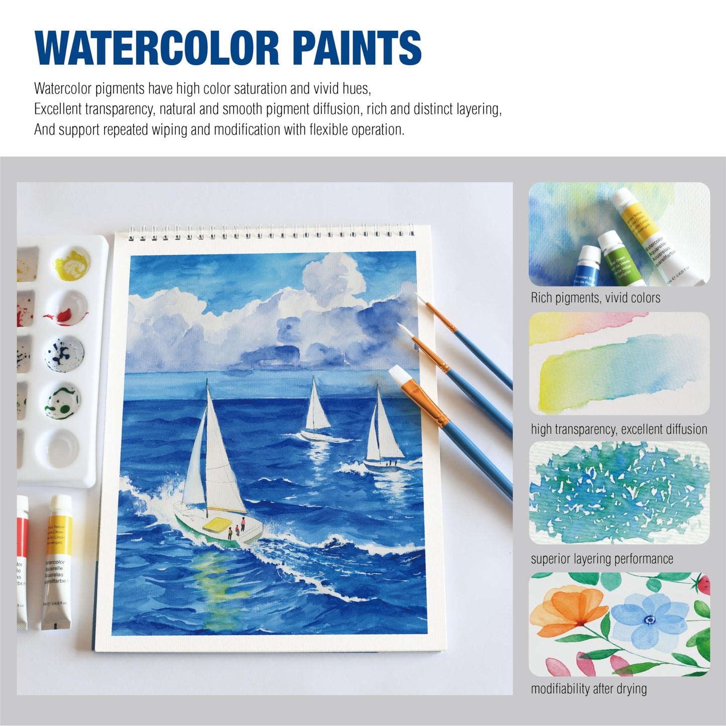 Artbreezing Mixed Media Art Set,55 Pack Painting Supplies Kit with Tabletop Sketch Box Easel and Various Accessories,Complete Painting Set for Students Artists Beginners