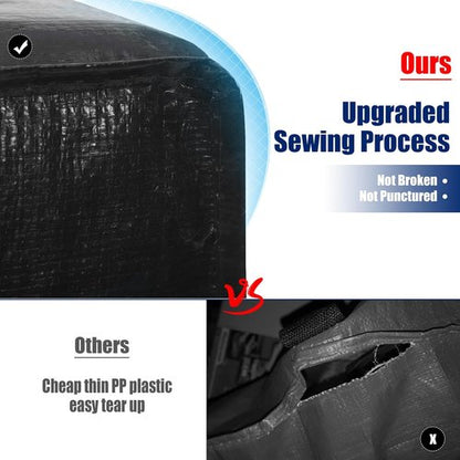 Cosy Family Extra Large Moving Bags - Heavy Duty Storage Totes with Backpack Straps & Strong Zippers | Set of 4, Black