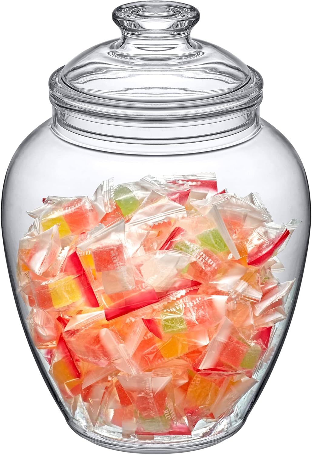 140-Ounce (7.5"(D) 10.5"(H)), Amazing Abby - Sugar Sugar - Plastic Candy Jar with Lid, Large Cookie Jar x Apothecary