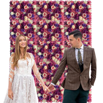 JIIPOREGJ Flower Wall Panels for Backdrop Artificial Background,for Home Decor DIY Wedding Party Decoration,8pcs