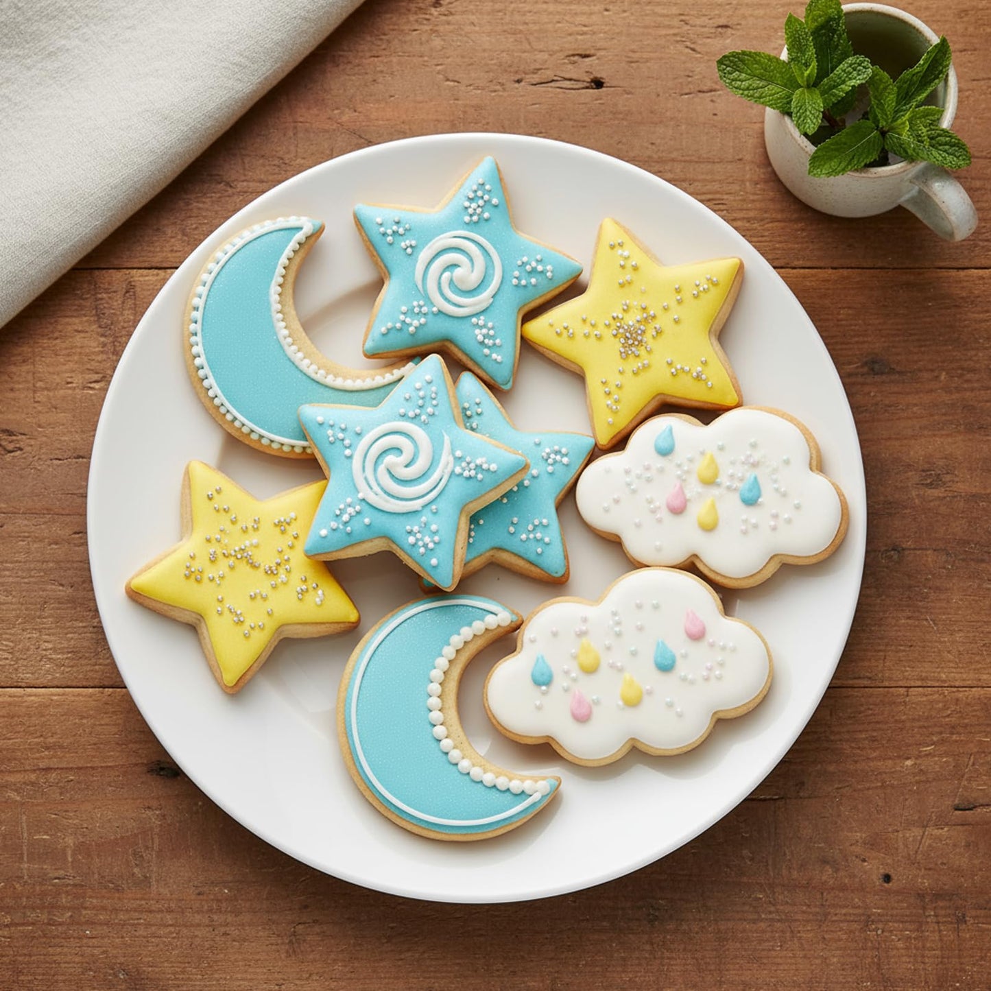 3 Pieces Star, Moon and Cloud Cookie Cutters, Stainless Steel Cute Cookie Cutters for Birthday Cake Cupcake Party Decorations