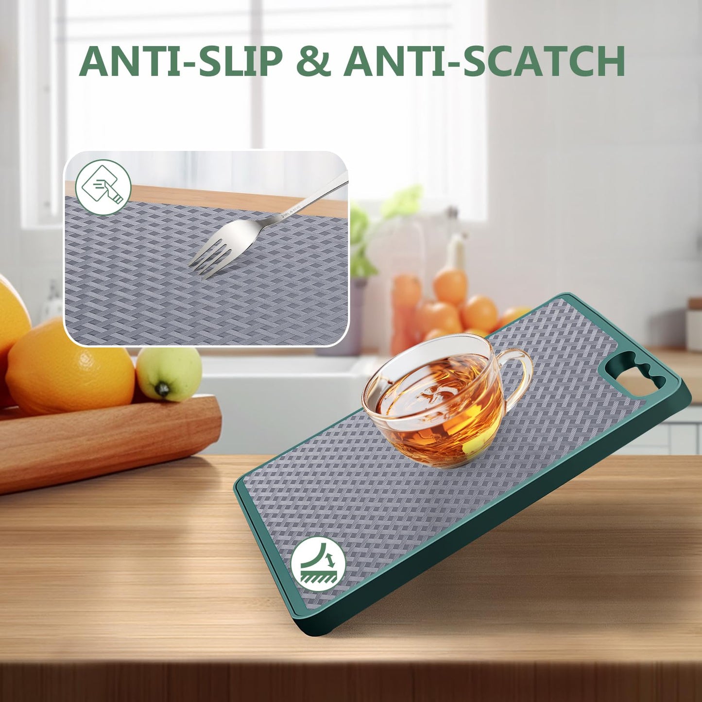 Origuuds Shelf Liners, Non-Adhesive Drawer Liner, Waterproof & Oil-Proof Kitchen Cabinet Cupboard Liner Plastic EVA Material BPA Free Fridge Liner Mats Paper Protector for Shelves (Grey/12in x 120in)