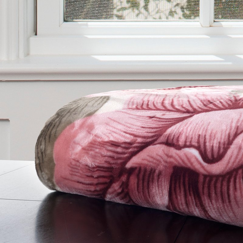 Throw Blanket - Oversized 91x74 Machine-Washable Bedding - Mink-Style 7.5lb Weighted Blanket for Bed or Sofa by Lavish Home (Rose)