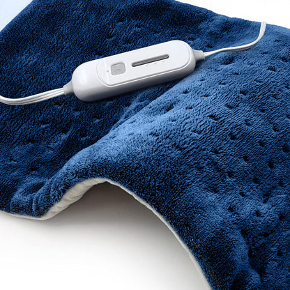SUNAID Full Back Electric Heating Pad Fast Heating Wrap with Auto Shut Off for Back, Neck and Shoulder, Abdomen, Waist Pain Relief, Dry/Moist Option (12" x 24" (Navy))
