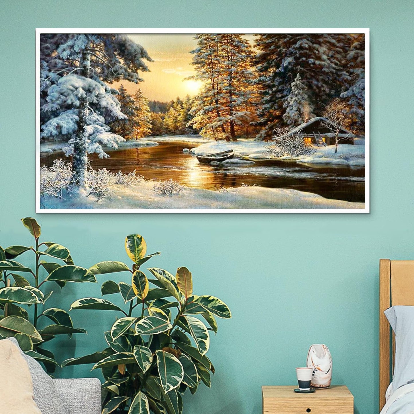 YALKIN 5D Diamond Painting Kits for Adults, Four Seasons Diamond Art Kits Full Drill Diamond Painting Kit for Adult Beginners, DIY Crystal Picture Art for Home Wall Decor 40x70cm/15.7x27.6in