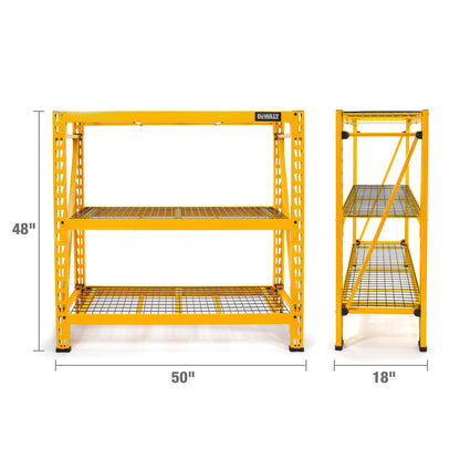 4-FOOT TALL, 3 SHELF STEEL WIRE DECK INDUSTRIAL STORAGE RACK