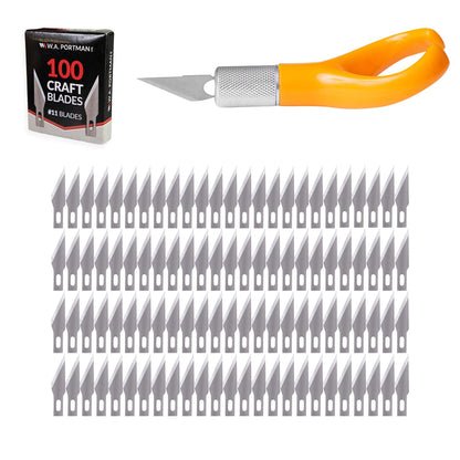 WA Portman Finger Knife Set – Ergonomic Precision Craft Knife with 100#11 Replacement Steel Precision Finger Blades – Strong & Durable Fingertip Blades for Trimming – Ideal for Crafts & DIY Projects