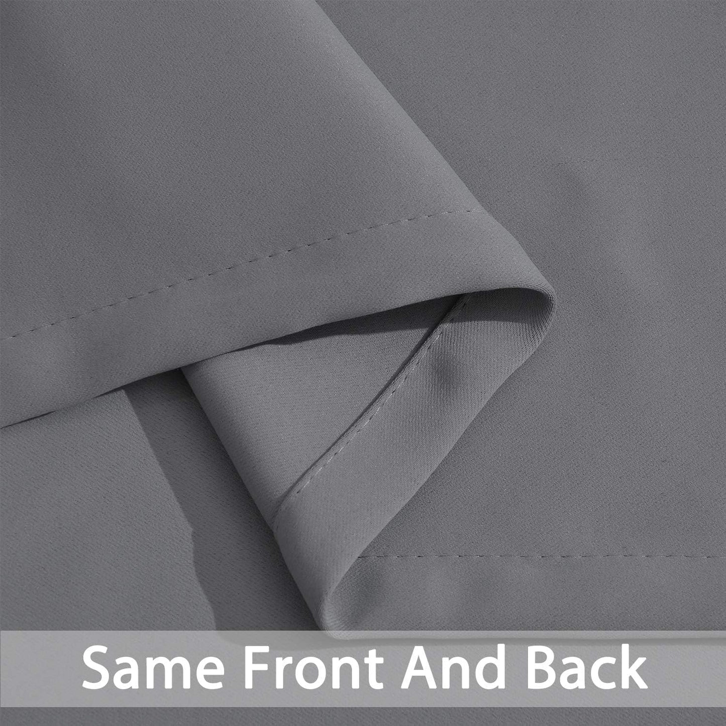 Yakamok Room Darkening Gray Blackout Curtains, Light Blocking Thermal Insulated Grommet Drapes for Bedroom Living Room, 52W x 84L, Grey Curtains, 2 Panels, 2 Tie Backs Included