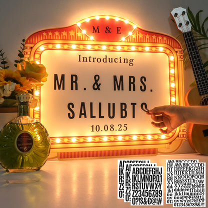 22IN Large Wedding Bottle Service Sign, Personalized Wedding Entrance Props Led Marquee Sign for Reception, Custom Light up Marquee Sign for Bridal Engagement Anniversary Nightclub Gift