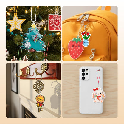 Csyidio 160PCS Shrink Plastic Sheet Kit with 15PCS Shrink Papers, UV Resin, UV Lamp and Keychains Accessories for Kids Craft Ornaments, DIY Key Chains & Christmas Decor