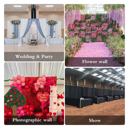Hecis 10x10FT Square Backdrop Stand, Heavy Duty Adjustable Pipe and Drape Kit, Flower Wall Background Stand for Event Birthday Party and Wedding Decor
