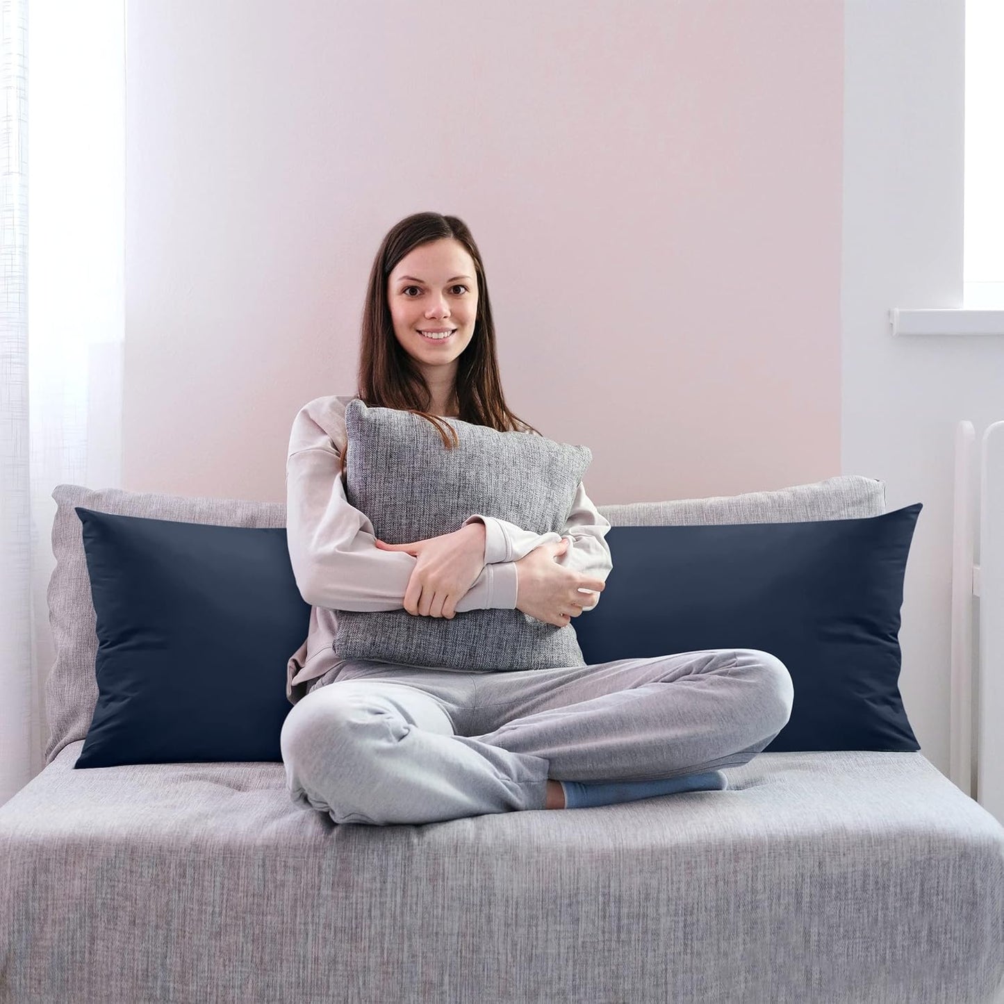 20 54 Inch), Utopia Bedding Full Body Pillow for Adults (Navy, x Long Pillow Insert for Sleeping, Ideal for Side