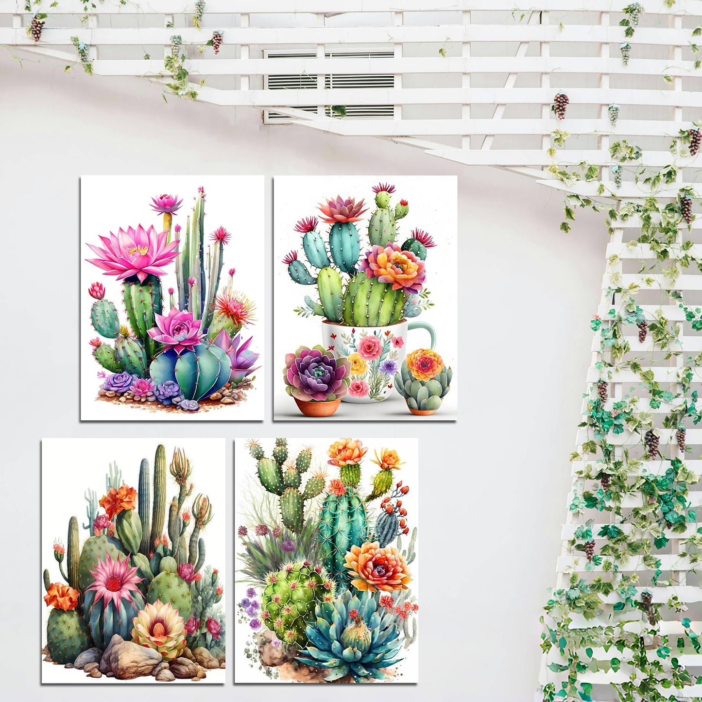 Lanzeyo Diamond Painting Kits for Adults, Adult Hand Crafts Diamond Art Kits, Succulent Diamond Dots Kits, Gem Art for Living Room Wall Art (Succulent)