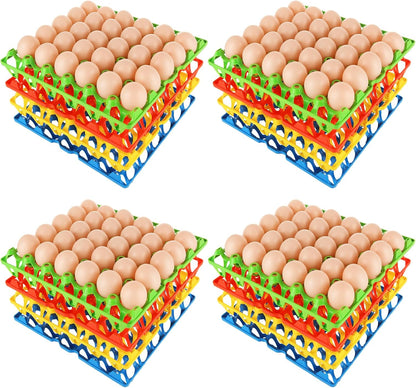 16 30 4 PCS Plastic Egg Tray Cell Egg Flats Crates Stackable Egg Cartons Reusable Carton, Hold Multiple Eggs, Great
