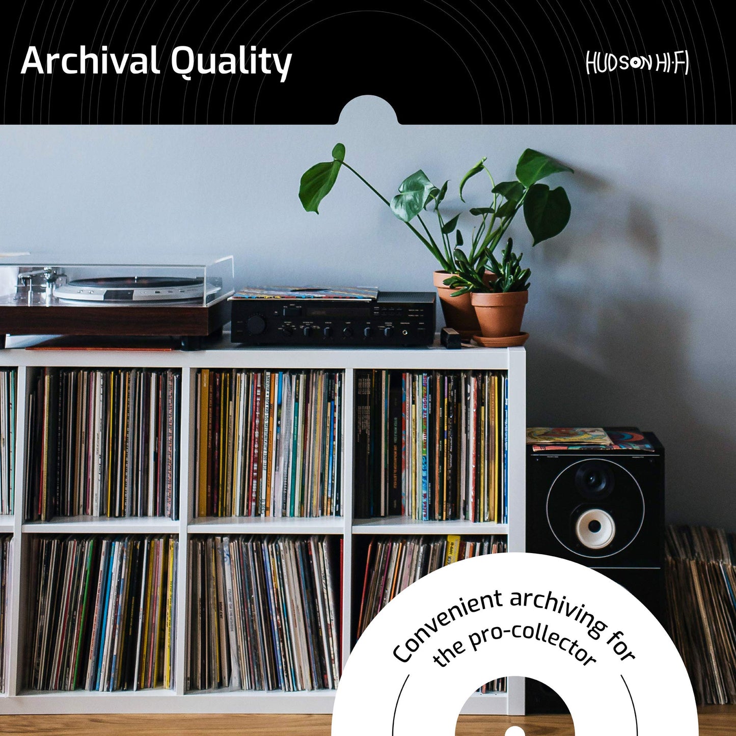 Hudson Hi-Fi Vinyl Record Outer Sleeves Covers - Premium Clear Vinyl Record Sleeve 100-Pack - Protect Your LP Albums from Scratches, Dirt & Dust - 3mm Thick No-Acid Exterior Disc Cover