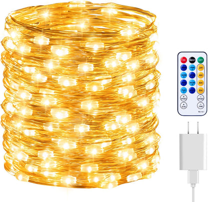 Skiennix Fairy Lights - 200 LED Waterproof String Lights with Remote & Timer | 66 Feet for Bedroom & Party Decor