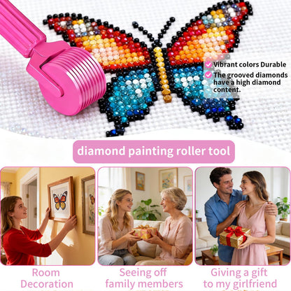 Upgraded Diamond Painting Roller Tool & Straightener, Detachable Diamond Art Roller for Smooth Pressing, 5D Gem Art Accessories and Crafting Supplies for Canvas Flattening, Candy Colors