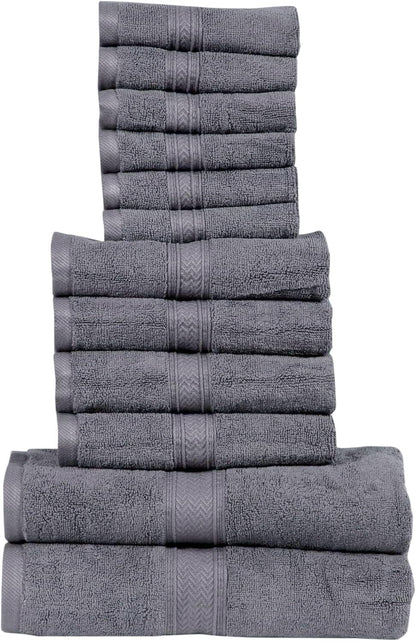 12 600 2 4 6 Set Hillfair piece GSM Cotton Bath Towels - Hotel Spa Quality - Bath, Hand, Washcloths - Absorbent Super