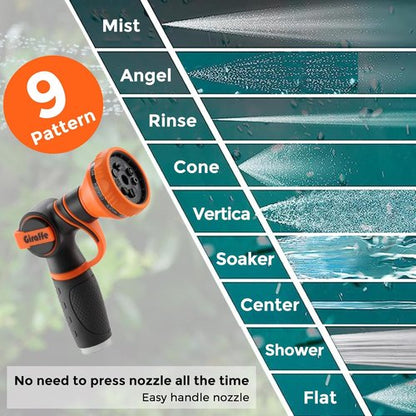 Giraffe Tools Retractable Garden Hose Reel - 90 Ft Wall-Mounted with 180° Swivel Bracket & 9 Pattern Nozzle