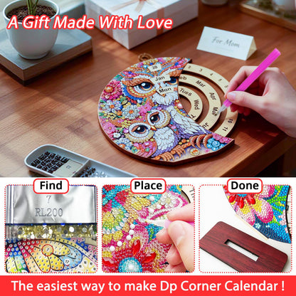 CharySim 3D Diamond Art Calendar Kits for Adults Diamond Gem Art Kit Rhinestone Craft Kit Paint By Dots Kit for Women Birthday Gift DIY Bedazzling Art Craft Home Decor Desktop Stand