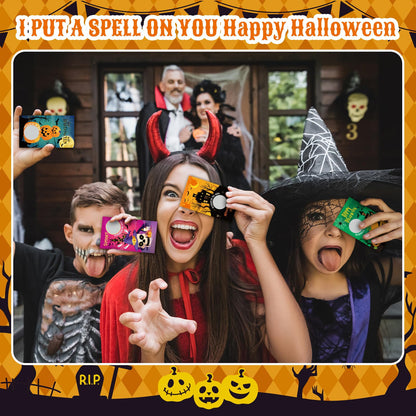 WinnerWhy 200 Pcs Halloween Scratch Off Cards 10 Styles Holiday DIY Scratch Blank Gift Certificates with 300 Stickers Halloween Cards for Adults Groups Party Favor Prizes Business