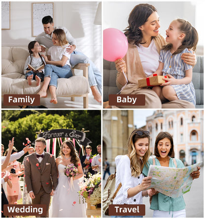ALKALO Scrapbook Photo Album 100 Pages, 60 Page Self Adhesive+40 Page Kraft Paper DIY Photo Book for 2x3 3x5 4x6 5x7 Pictures, Leather Memory Book for Wedding Baby Family Travel Birthday Christmas