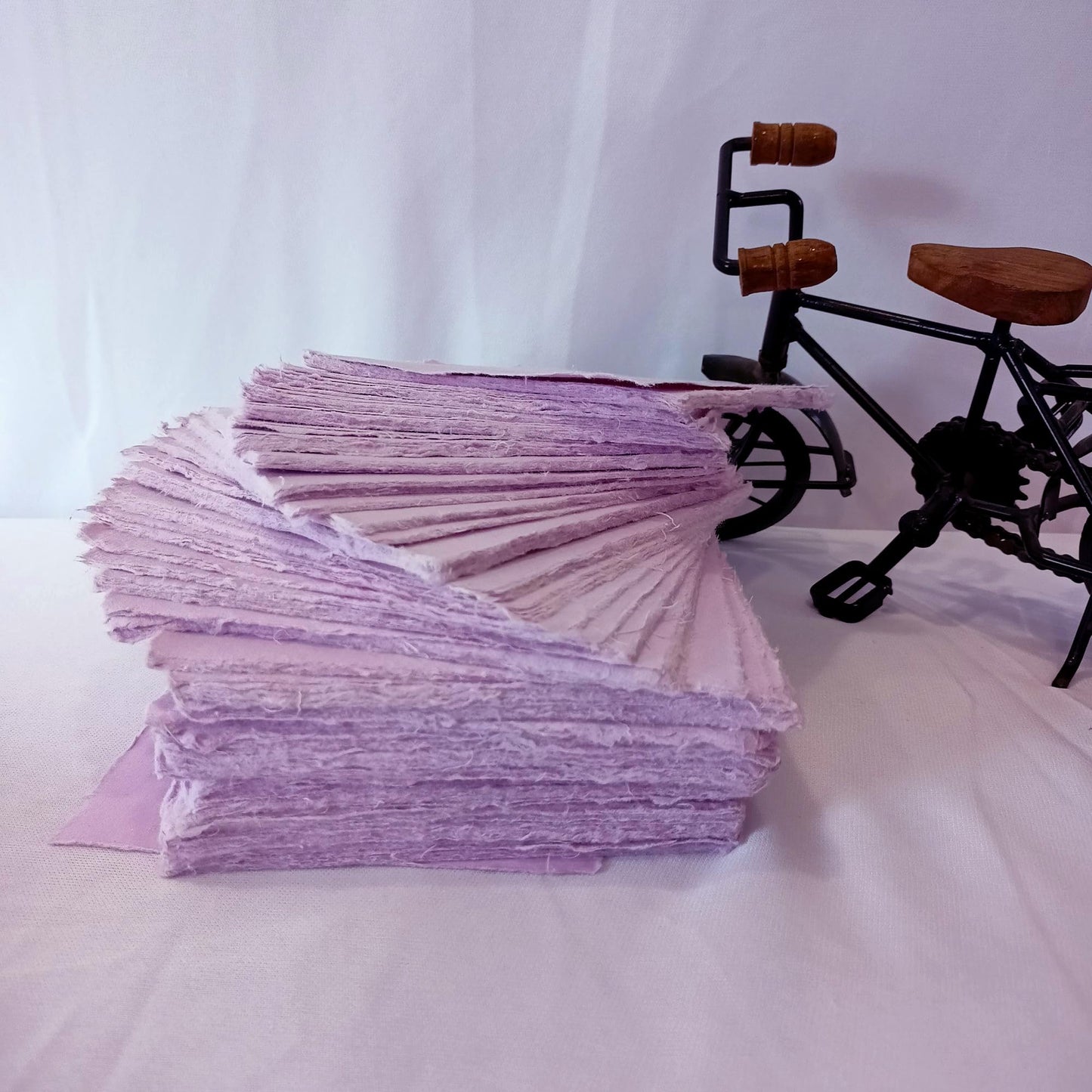 Deckle Papers® Handmade Cotton Paper Square Card Stock for Envelope Making, Calligraphy, Wedding Invitation, Menu Cards, Drawing, Watercolor, Origami Paper-Pack of-50-Purple (5x5 Inch)